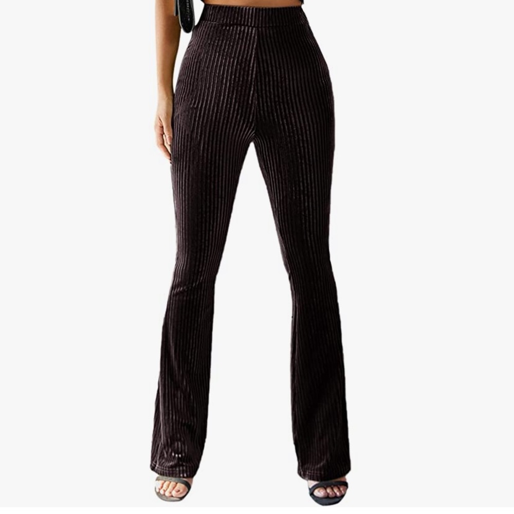Amazon Floerns Velvet Flare Leg Palazzo Long Pants